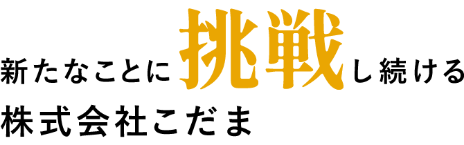 新たなことに挑戦し続ける株式会社こだま